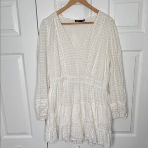 Zara White Boho Lace Dress
